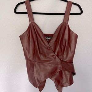 Leather Burgundy Going Out Top
